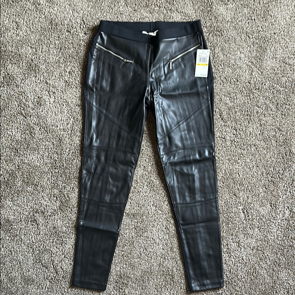 NEW! Womens Black Faux Leather Skinny Pants